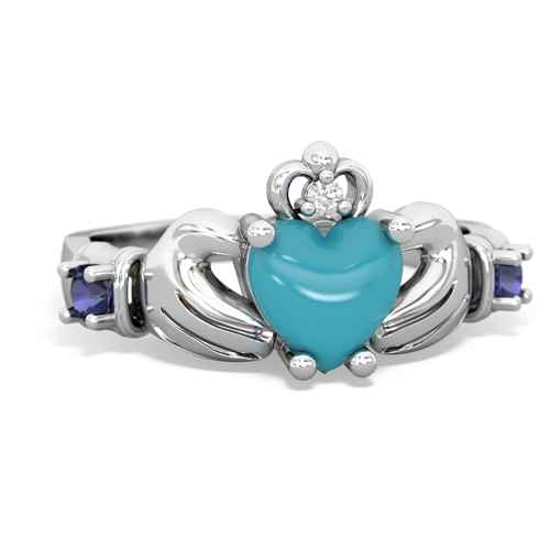 turquoise-lab sapphire claddagh ring