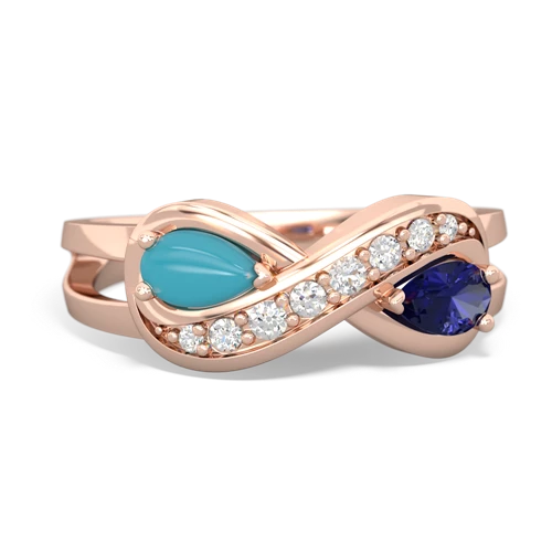 turquoise-lab sapphire diamond infinity ring