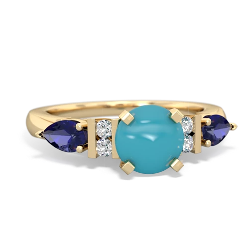 turquoise-lab sapphire engagement ring