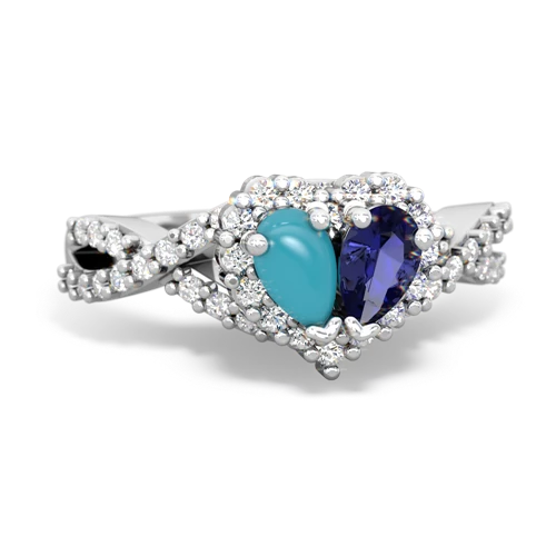 turquoise-lab sapphire engagement ring