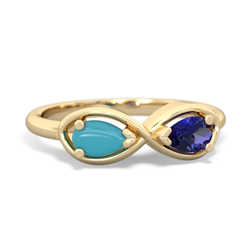 turquoise-lab sapphire infinity ring