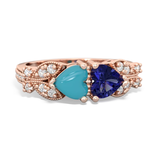 turquoise-lab sapphire keepsake butterfly ring