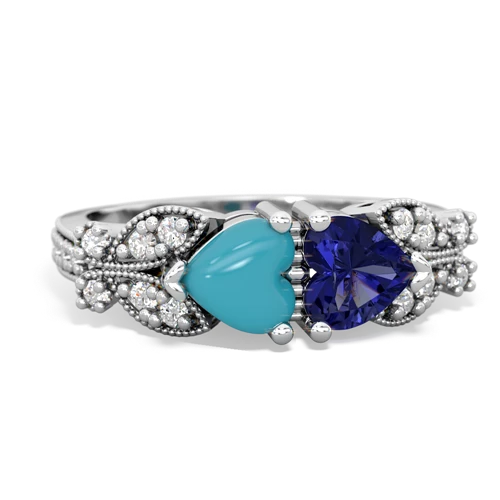 turquoise-lab sapphire keepsake butterfly ring