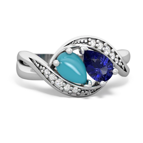 turquoise-lab sapphire keepsake curls ring