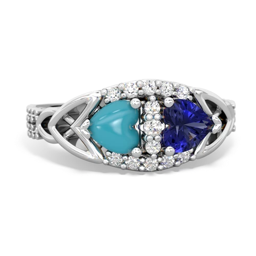 turquoise-lab sapphire keepsake engagement ring
