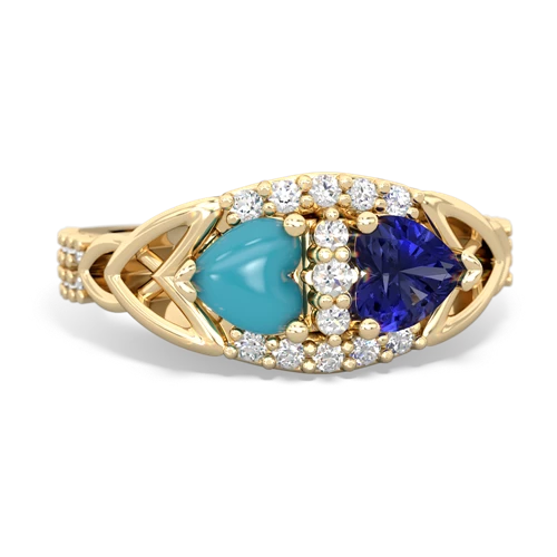 turquoise-lab sapphire keepsake engagement ring