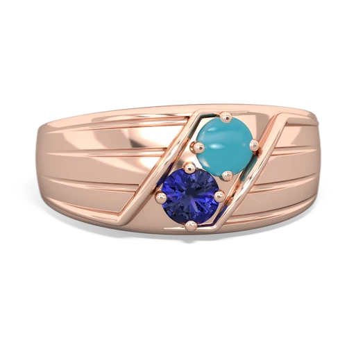 turquoise-lab sapphire mens ring