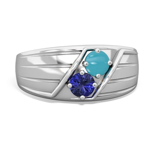 turquoise-lab sapphire mens ring