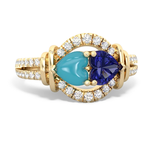 turquoise-lab sapphire pave keepsake ring