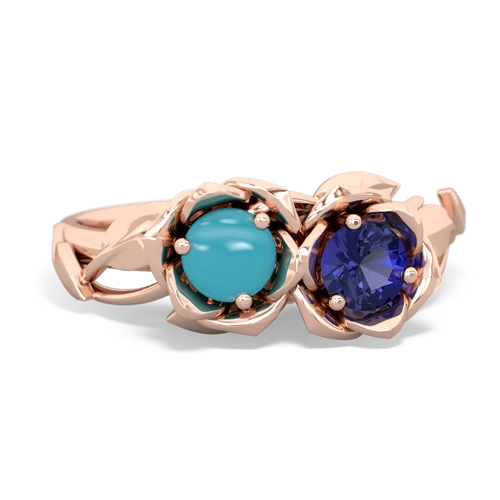 turquoise-lab sapphire roses ring