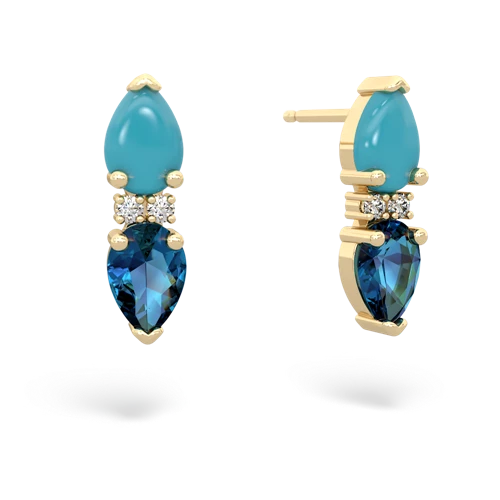 turquoise-london topaz bowtie earrings
