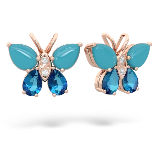 turquoise-london topaz butterfly earrings