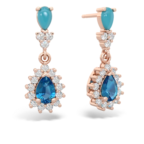 turquoise-london topaz dangle earrings