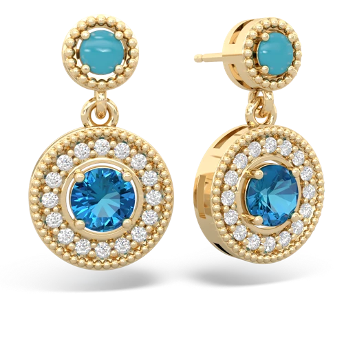 turquoise-london topaz halo earrings