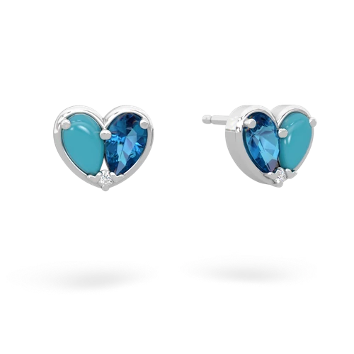 turquoise-london topaz one heart earrings