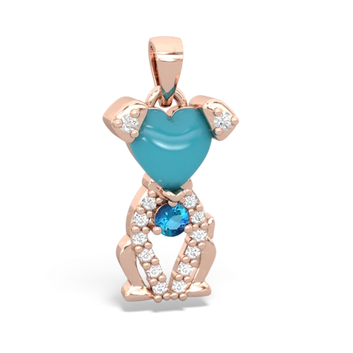 turquoise-london topaz birthstone puppy pendant