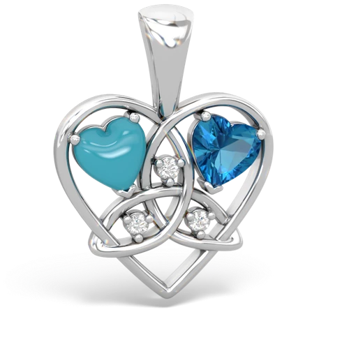 turquoise-london topaz celtic heart pendant