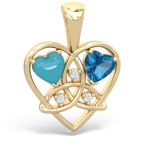 turquoise-london topaz celtic heart pendant