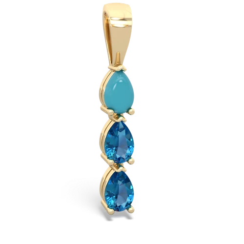 turquoise-london topaz three stone pendant