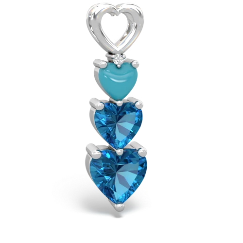 turquoise-london topaz three stone pendant