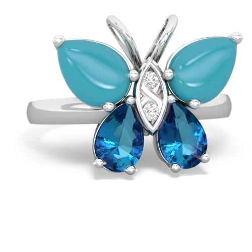 turquoise-london topaz butterfly ring