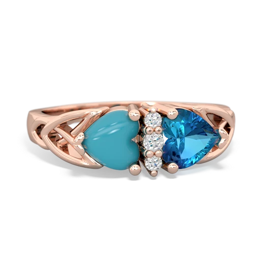 turquoise-london topaz celtic ring