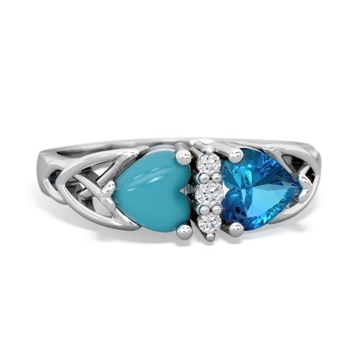 turquoise-london topaz celtic ring