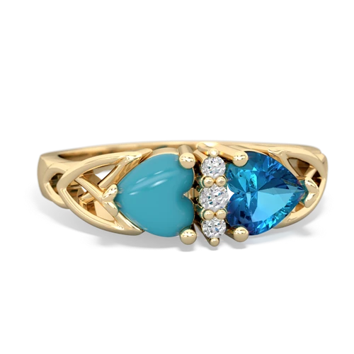 turquoise-london topaz celtic ring