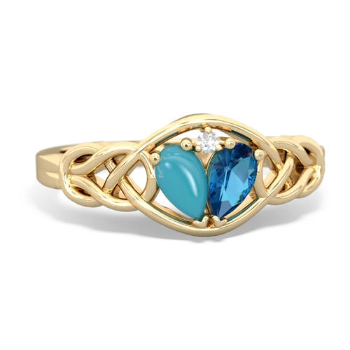 turquoise-london topaz celtic knot ring