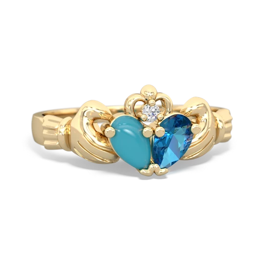 turquoise-london topaz claddagh ring