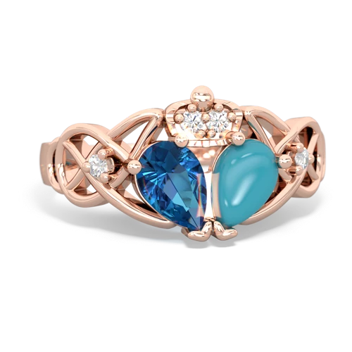 turquoise-london topaz claddagh ring