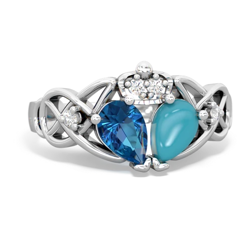 turquoise-london topaz claddagh ring