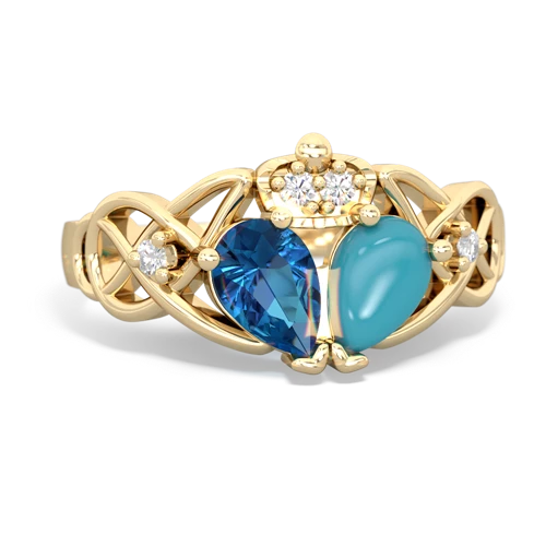 turquoise-london topaz claddagh ring