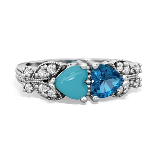 turquoise-london topaz keepsake butterfly ring