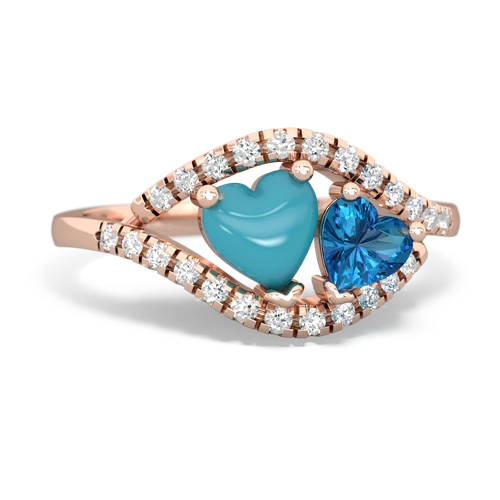 turquoise-london topaz mother child ring
