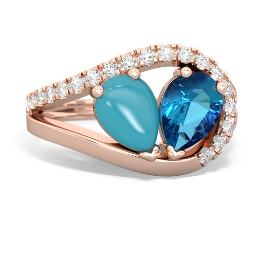 turquoise-london topaz pave heart ring