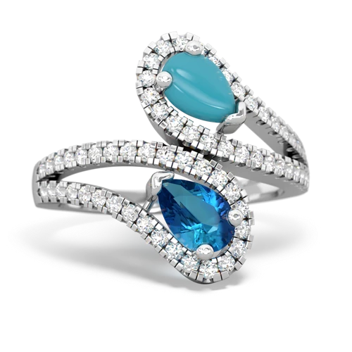 turquoise-london topaz pave swirls ring