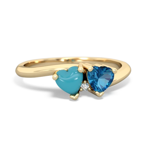 turquoise-london topaz sweethearts promise ring