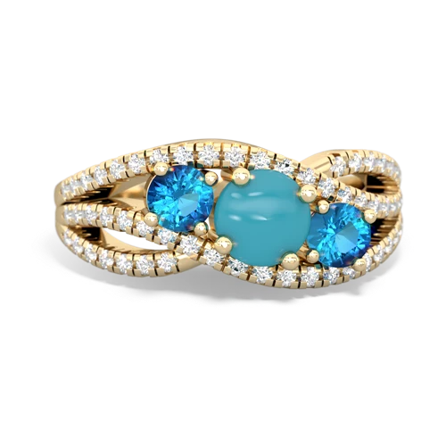 turquoise-london topaz three stone pave ring