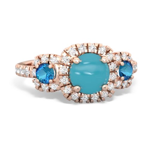 turquoise-london topaz three stone regal ring