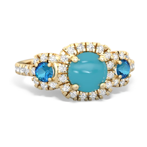 turquoise-london topaz three stone regal ring