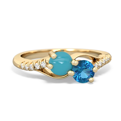 turquoise-london topaz two stone infinity ring