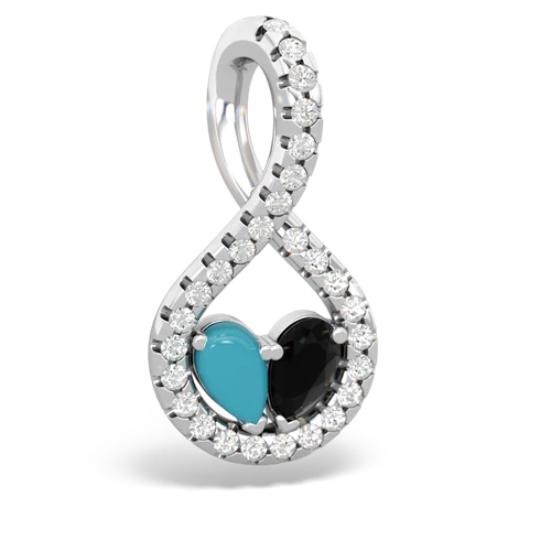 turquoise-onyx pave twist pendant