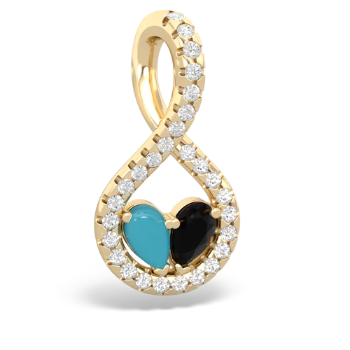 turquoise-onyx pave twist pendant