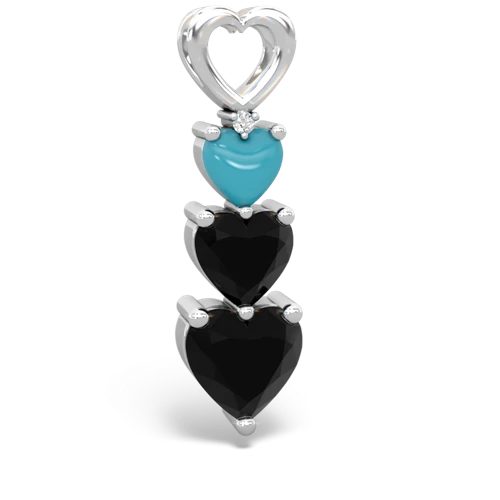 turquoise-onyx three stone pendant