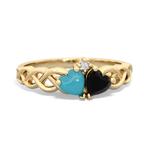 turquoise-onyx celtic braid ring