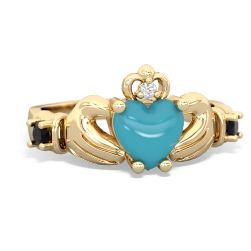 turquoise-onyx claddagh ring