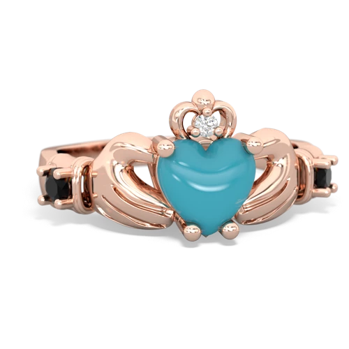 turquoise-onyx claddagh ring