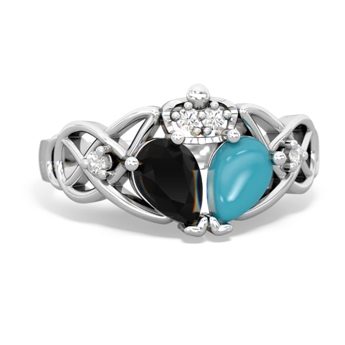 turquoise-onyx claddagh ring