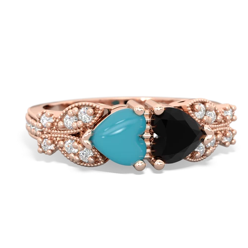 turquoise-onyx keepsake butterfly ring